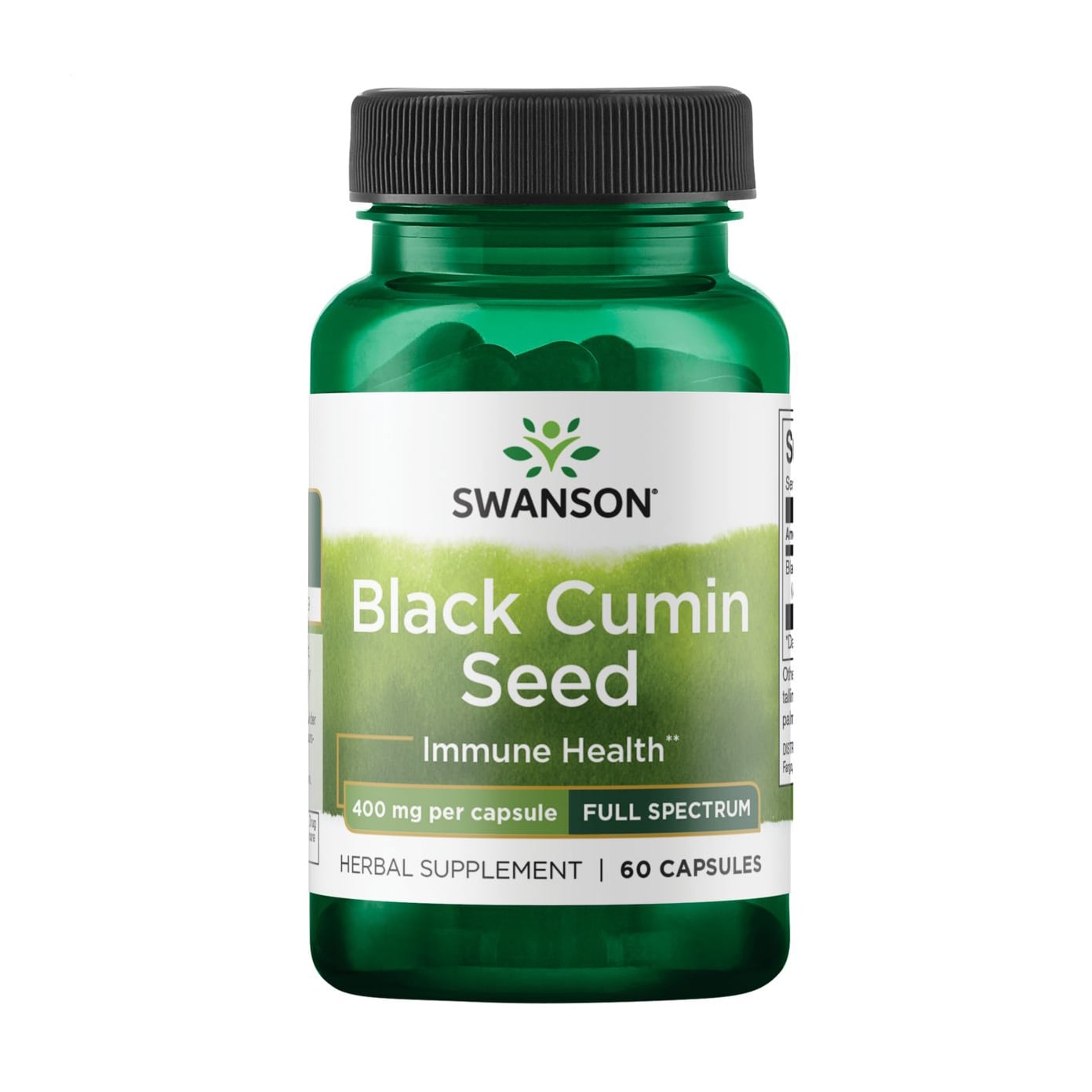 Насіння чорного кмину Swanson Black Cumin Seed 400 мг, 60 капсул